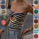 Explosions Women's Vacation Sexy Striped Sweater Knitted Tube Top