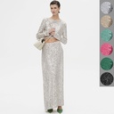 Spring and Autumn Independent Station Explosions Women's Long Sleeve Jacket Long Half Skirt Sequin Suit