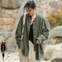 Spring and Summer Cotton and Linen Women's Clothing Ramie Old Sand Washing Improved Zen Tea Clothing Travel Photoshoot Cardigan Women's Coat