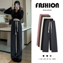 Narrow Chenille Wide-leg Pants Thickened Autumn and Winter Small Straight Dape Casual Corduroy Pants Women's Fleece-lined