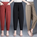 Spring and Summer Ankle-length Pants Black Loose Waitless Mom Pants Korean-style Harlan Pants High Waist Elegant Commuter Pants