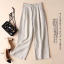 Spring and Summer Cotton Linen All-match Wide Leg Pants Linen Thin Casual Pants OL Professional Women's Pants Loose Ankle-length Pants