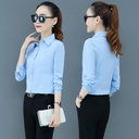 New White Shirt Women's Long-sleeved Slim-fit Slim-fit Blue Professional Shirt Korean-style Base Shirt Dress Work Clothes ol