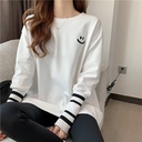 Pure Cotton White Long-sleeved T-shirt Women's Spring and Autumn Korean Style Loose Design Sense Mid-length Inner Base Shirt Top for Outer Wear