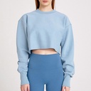 Short Navel Sweater Women's Velvet Pullover Long Sleeve Yoga Fitness Sportswear Top