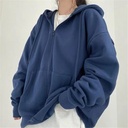 Women's Clothing Hooded Fleece-lined Sweater Coat Women's Autumn and Winter Lazy Long-sleeved Cardigan Loose Slimming Top