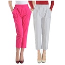 In , the factory directly supplied middle-aged and elderly mother pants loose large size elastic high waist straight tube washed cotton pants
