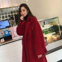 new large size women's long knee-length woolen coat fat mm slim cashmere woolen coat [0802]]