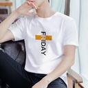 Men's Short-sleeved T-shirt Summer Half-sleeved Men's T-shirt Top Clothes Trendy Brand Korean Fashionable Student Base Shirt Trendy T-shirt