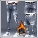 Spring and Autumn New Jeans Men's Winter Fleece-lined Thickened Loose Straight Trendy Brand All-match Leg Casual Long Pants