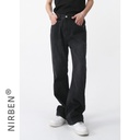 nirben Cowboy | Spring New Casual Denim Trousers Mid-waist Loose Waist Midline Korean Vintage Men's Pants