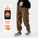Autumn and Winter New 420g Heavy Casual Pants Fleece-lined Men's Trendy Retro Cock Pants Trendy Brand Pants for Men