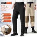 Winter Middle-aged and Elderly Cotton Pants Fleece-lined Thickened Men's Pants Casual Pants Loose Warm-keeping Lamb Fleece Graphene Men's Sports Pants