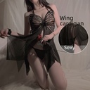 Guiruo Sex Underwear Pure Desire Wind Perspective Mesh Sexy Butterfly Hot Free Nightdress Women's Uniform Set 3713