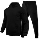 Fall/Winter Men's and Women's Casual European Code Blank Solid Color Set Fleece Loose Sweater Pants Two-piece Set