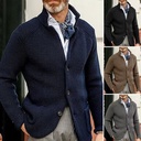 欧美时尚亚马逊独立站新品毛衣男士休闲长袖纯色针织毛衣男装外衣