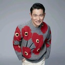 Andy Lau is the same fashion trend men's autumn and winter flower embroidered round neck youth popular sweater sweater sweater