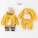 Newborn Jumpsuit Fun White Duck Western Style Climbing Suit Baby Autumn Clothing Clothing Baby Cotton Long Climbing Full Moon