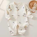 Spring and Autumn Pure Cotton Boneless Baby Conjoined Kazak Clothes Newborn Baby Boys and Girls 0-1 Year Old Baby Kazak Clothes Climbing Clothes Base