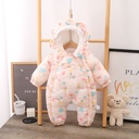 Newborn baby conjoined clothes autumn and winter suit thickened velvet warm winter baby ha clothes out holding clothes winter clothes