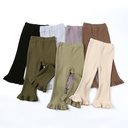 2024 Spring and Autumn New Girls' Stressed Cotton Pit Pants Fashion Retro Flared Pants All-match Pit Pants Trendy Leggings