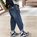 Boys' Jeans Spring and Autumn New Western Style Children's Pants Korean Style Autumn and Winter Integrated Velvet Boys Casual Trousers
