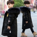 Boys' cotton-padded jacket Winter cotton-padded padded long children's cotton-padded jacket for middle and large Boys