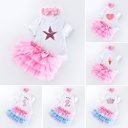 new 0-2-year-old baby girl birthday cotton short-sleeved six-layer sand skirt set manufacturers wholesale children's clothing