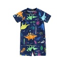 Boys' one-piece swimsuit dinosaur shark printed zipper comfortable high elastic swimsuit children's little children's swimsuit