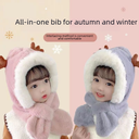 Children's Hat Autumn and Winter Baby Scarf Velvet Baby Girl Boy Cute Super Cute Ear Protection Toddler All-in-One Hat