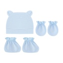 Solid Color Baby Hat Gloves Foot Cover Baby 3 Piece Set born Hat 0-3 Months Baby Hat