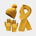 Adult Hat Scarf Gloves Three-piece Set Autumn and Winter Outdoor Cold-proof Warm Thickened Knitted Hat Set