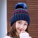 Autumn and winter hat Ladies Curling wool cap plus velvet outdoor wool ball warm knit cap Korean fashion