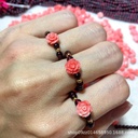 Jin Shengyuan Jewelry Original Girl Red Garnet with Rose Ring Arrival Fashionable Elegant