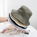 Spring and Autumn Japanese Contrast Color Windproof Rope Fisherman Hat Men's Trendy Riding Solid Color Fishing Sun Hat Sunshade Hat Women's Sun Protection
